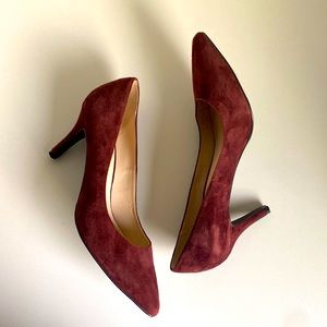 NWOT- Burgundy Cole Haan Grand.øs pumps in suede, size 9